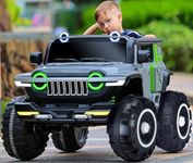 Toyify Kids Car to Drive, Rechargeable 12V Battery Operated Ride-On Car for Kids Music with R/C & Mobile App Jeep, Electric-Car, Kids Car for Boys & Girls Age 2-10 Years (Grey)