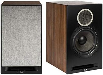 ELAC Debut Reference B6.2 Bookshelf Speakers - (Pair) Black Baffle, Walnut Cabinet