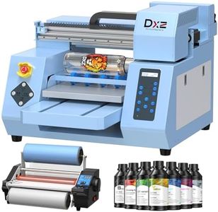 DXZ A3 UV Printer Bundle with Laminator, Dual XP600 Print Heads, 12-Hour Auto Cleaning System & White Ink Stirring, High-Speed UV DTF Transfer Printer for Glass, Metal, Wood, Tumblers, Leather