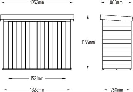 Forest Garden Outdoor Storage Box – Pressure Treated, 2000 Litre