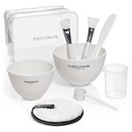 Face Mask Mixing Bowl Set with Silicone Facial Bowls, Brushes, Spatula, Measuring Cup + Scoop, Reusable Makeup Pad, Stylish Makeup Bag, 8 in 1 Esthetician Tool Kit, SPA Quality