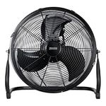 Zanussi ZNGF1621B 16" High Velocity Floor Fan - 3 Speeds, Easy Setup, Portable, Tilt Function, Ground Fan Black