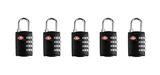 EzLife - TSA Approved 4 Digit Luggage Locks, Re-settable Keyless Lock for Gym Locker, Backpack (Multicolor) (Pack of 5)