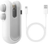 OXSAM Portable Mini Handheld Sealing Machine, 2-in-1 USB Rechargeable Magnetic Bag Sealer with Cutter Heat Seal for Plastic Bags, Snacks and More | Home and Kitchen Accessories Item (White)