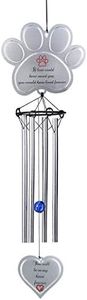 jinhuoba Pet Memorial Wind Chime, Personalized Metal Casted Pawprint Wind Chimes, Pet Sympathy Gifts for Remember Your Pet-Perfect Porch and Garden Décor