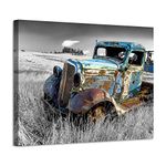 ARTISTIC PATH Rusty Car Canvas Wall Art: Old Truck Pictures Paintings Print on Canvas Artwork for Bedroom (16" W x 11" H,Multi-Sized)