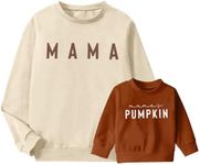 UNIQUEONE Mommy and Me Matching Outfits Halloween Pumpkin Sweatshirt Thanksgiving Baby Girl Outfit Fall Shirts