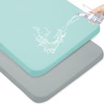 Waterproof Pack and Play Sheets Fitted 2 Pack, Compatible with Graco Pack n Play Sheets 38" X 26" Fits for Baby Playpen/Playard Mattress, Mini Crib Sheets for Boys or Girls, Grey & Aqua Blue