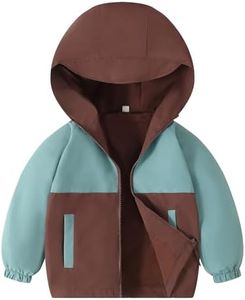 Toddler Boys Rain Jacket Kids Waterproof Hooded Zipper Raincoat,4-5T