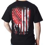 Bone Head Outfitters Red Flag on Black Graphic T-Shirt - Red Friday Short Sleeve - black - XXXL