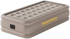 REACH HOPE Twin Air Mattress with Built in Pump Coil Beam Comfortable Support Quick Self Inflatable All Night No Lost Air Bed for Home Guest Camping (18'', Khaki)