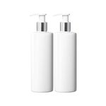 500ml Dispenser Pump Bottle White PET Plastic Bottle Silver/White Lotion Pump Mrs Hinch Customisable DIY Refillable Bathroom Hand Lotion Soap Bottle (2)