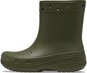 Crocs Unisex-Adult Classic Rain Boots, Army Green, 6 Men/8 Women