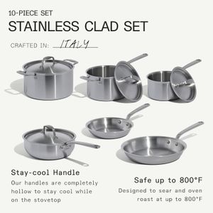 Made In 10-Piece Stainless Steel Cookware Set – Pots & Pans Collection