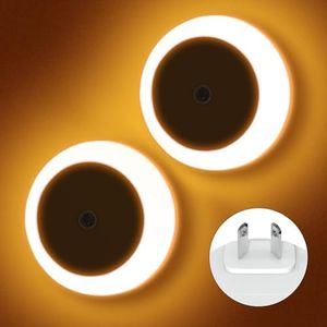 VIPMOON (2Pack) Plug in Night Lights, Auto Dusk to Dawn Sensor, Indoor Kid Baby Night Light, Auto LED Night Lights for Bedroom, Bathroom, Wall, Stairs, Cabinet, Hallway (AU Plug Amber)