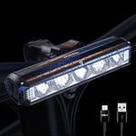 Best Bike Lights 2600 Lumen, 5 LED Bicycle Light with High Beam Low Beam, Best Bike Lights for Night Riding, USB-C Rechargeable Bike Headlight, Waterproof Bicycle Lights, Power Bank Function