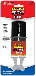 BAZIC Products Epoxy Glue w/Syringe Applicator 0.2 Oz/5.6g, Quick Setting, 2 Part Clear Glue Bond Adhesive to Wood Metal Glass Stone Plastic, 24-Pack