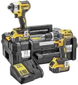 DEWALT 18V XR Brushless Combi Drill & Impact Driver Kit – TSTAK Box
