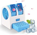 Anshi Mini Cooler AC USB and Battery Operated Air Mini Water Air Cooler Cooling Fan Duel Blower with Ice Chambe Perfect for Temple,Home,Kitchen USE, Study Many (MULTI COLOR) TAR-S2