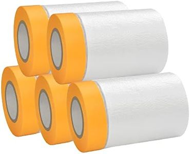 AFASOES 5 Rollo de Plasticos para Cubrir Muebles 20 M x 55cm Plastico Cubretodo para Cubrir Muebles Plastico para Pintar Suelo Plastico Protector con Cinta Adhesiva para Pintura Cubierta de Muebles
