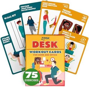 75 Desk Workout Cards - 25 Stretches 50 Bodyweight Exercises to Make Quick, Easy Workout Routines from Your Chair - 3.5 x 2.5 inch Desk Exercise Cards for Women and Men Who Work from Home or Office