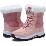 Maxome Snow Boots Womens Winter Boots Waterproof Fur Lined Ankle Boots Mid Calf Outdoor Women Walking Boots Non-Slip Lightweight for Ladies Girls Booties