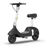 OKAI EA10 Electric Scooter with Seat for Adults, Up to 25 Miles Range & 15.5MPH, Retro-Style Seated E-Scooter, Moped Scooter Bike with 10" Vacuum Tires (Optional Basket)