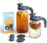 Nourished Essentials My Mason Makes Mason Jar Drinking Lids and Pour Spout Lid - 2 Each Lids, Pour Caps, Flip Caps, Handle, Filters, for Half Gallon Mason Jar with Wide Mouth