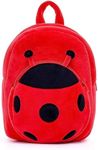 HappyChild Kids Plush Backpack for Boys and Girls, Plush Animal Cartoon Mini Backpack Little kids bags for 2-5 years (LADYBUG)