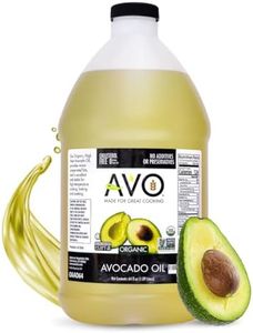 AVO ORGANIC AVOCADO Oil Frying, Baking, Non-stick Sautéing, Salads, Vinaigrette, Marinades, Pan Coating, General Cooking 64 Fl-oz (Half a Gallon), NO preservatives added, Naturally Processed