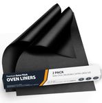 Extra Large Oven Liners for Bottom of Oven (2 Pack) - Universal Non Stick Oven Liner for Fan Assisted Ovens, 63.5 x 43cm Kitchen Accessories Oven Protector Save Time Keep Your Oven Clean (Black)