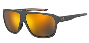 Under Armour Non-Polarized Rectangular Unisex's Sunglasses-(UA DOMINATE KB7 6250| Grey color