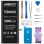 JUBOTY 5000mAh Battery for iPhone 13mini Models A2481 A2626 A2628 A2629 A2630, Li-ion New Upgraded High Capacity Battery Replacement with Professional Repair Tool Kit (13 mini, 5000mAh)