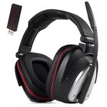 HUHD Wireless Gaming Headset for PC,Wireless Gaming Headphones for PS4,PS5,and Switch with 7.1 Surround Sound,Detachable Noise Cancelling Microphone