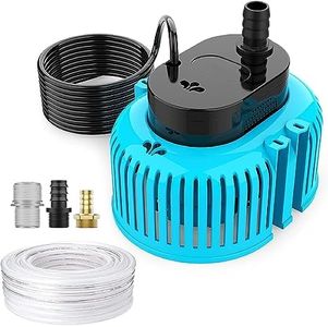 FamYun Sump Pump - 850GPH Ultra Quiet - Submersible Water Pump, Pool Cover Pump, Sump Pump for Pool Drain with 16ft Drain Hose, Upgraded 25ft Thicker Power Cord and 3 Adapters (Blue)