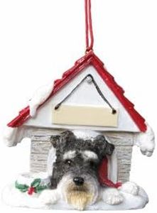 Schnauzer, Uncropped Ornament A Great Schnauzer, Uncropped Owners Hand Painted and Easily Personalized Doghouse Ornament with Magnetic Back