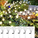 6 Pack Solar Garden Lights Outdoor Decorative 10LED Firefly Lights Waterproof Solar Powered for Yard Pathway Flower Landscape