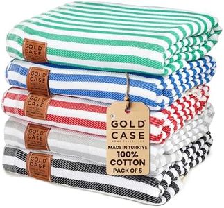 Gold Case Set of 5 XXL Smyrna Turkish Cotton Bath Beach Hammam Towels Peshtemal Towel Throw Blanket, Cotton, Multi-1, XX-Large
