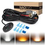 NAOEVO LED Light Bar Wiring Harness 10FT, Specially Customized 6 Modes LED Light Bar, 2 Lead Universal LED Wiring Harness with 12V 40A Relay for Switching Between Different Modes