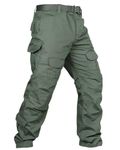 AKARMY Men's Waterproof Hiking Pants,Tactical Combat Military Pants Outdoor Work BDU Cargo Pants Multi-Pocket Workwear G4WF ArmyGreen 34