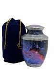 HLC URNS – Galaxy Universe Cremation Large Urn for Human Ashes - Adult Funeral Urn Handcrafted - Affordable Urn for Ashes (Adult (200 lbs) – 10.5 x 6 “,Cosmic Galaxy Universe Urn)