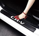 4Pcs Car Door Threshold Protection Sticker, Door Sill Plate Protectors Reflective 4D Carbon Fiber Sticker Decorative Door Entry Guard Door Sill Scuff Plate Film Compatible with Honda CRV