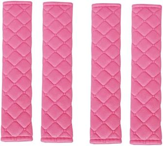 ANDALUS Seat Belt Covers for Adults, Car Seatbelt Cover, Universal, Soft, Comfortable, 4 Pack (Hot Pink)