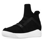 soulsfeng Mens Black High Top Sneakers Fashion Breathable Walking Shoes Stylish Basketball Shoes for Men Size 5.5