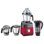 Sujata MG03 Mixer Grinder 1000Watts | Double Ball Bearing Motor|24000 RPM|Non-Stop 90 Mins Running|4 Jars including 1750ml Blender with Coconut Milk Extractor, 1500ml, 1000ml, 500ml Jar| Red & Black