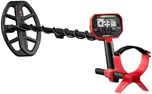 Minelab Vanquish 440 Multi-Frequency Pinpointing Metal Detector for Adults with V10 10"x7" Double-D Waterproof Coil (4 Detect Modes, Wired Headphones & Rain Cover Included)