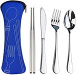 5PCS Portable Silverware Set with C