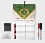 PowerNet Magnetic Baseball Softball Lineup Coaching Board | Double Sided with Fence Clip | 2 Dry Erase Markers | Weatherproof Sealed Edges | Perfect for Game Time