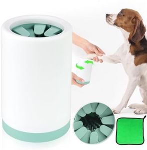 Pfotenreiniger FüR Hunde Pfotenreiniger aus Silikon 2 verschiedene Farbe Haustiere FußReinigungsbürste Haustier Pflege Mit einem Handtuch für Haustier Massage Pflege(Grün)