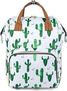 Diaper Bag Backpack, Waterproof Baby Care Bag, Women Travel Baby Nappy Changing Bag (Cactus)